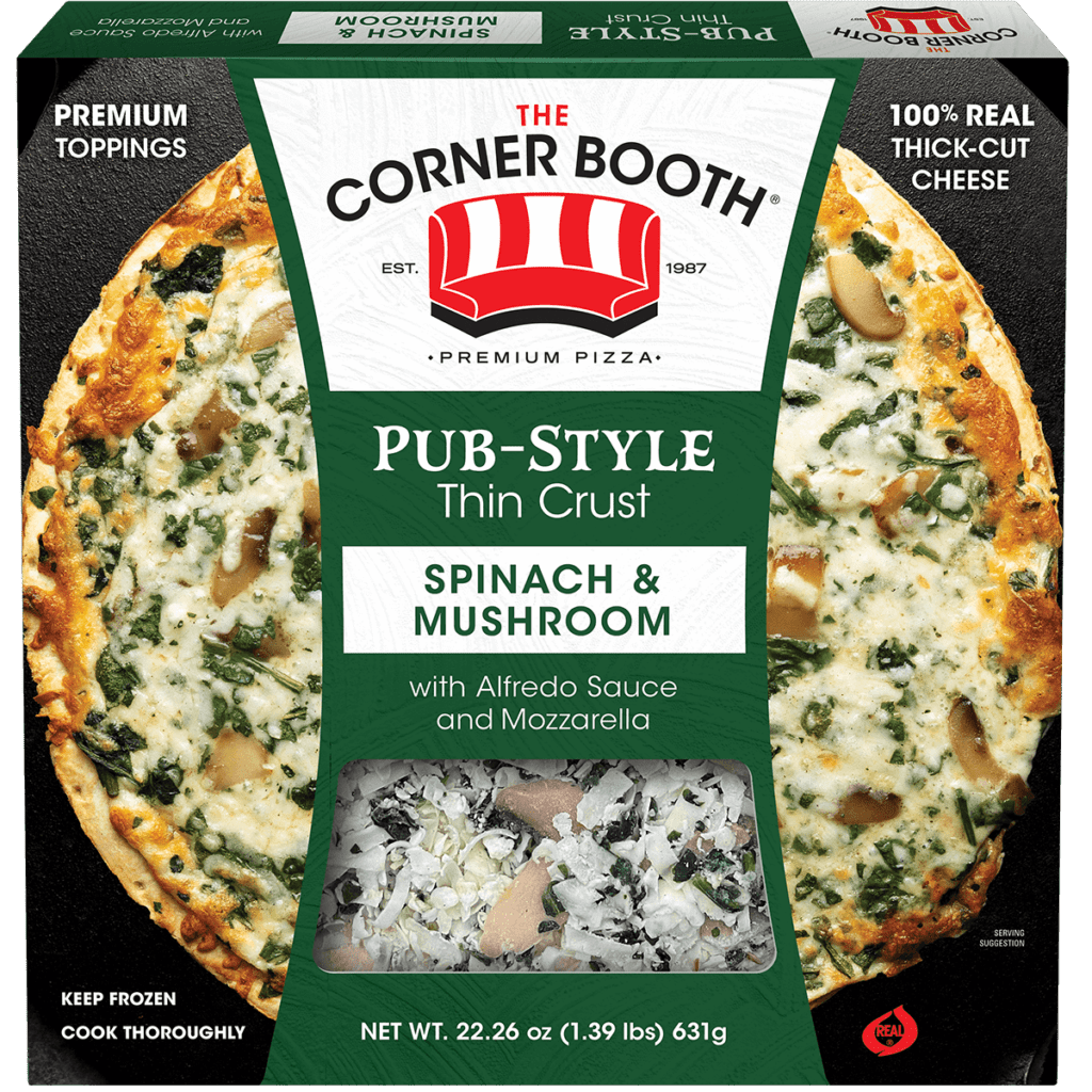 The Corner Booth Spinach & Mushroom Pizza