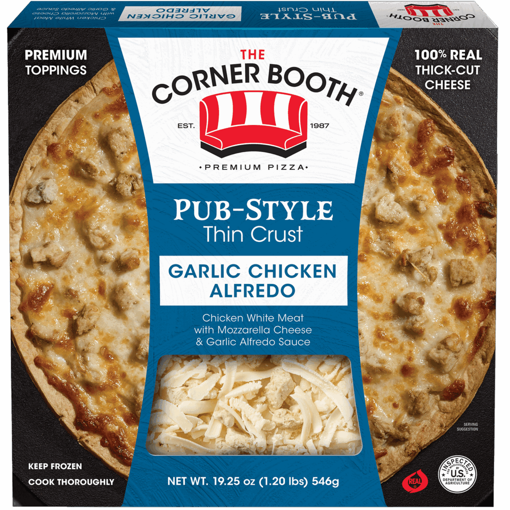 The Corner Booth Pizza Garlic Chicken Alfredo
